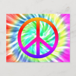 Tie Dye Peace Sign Design Postcard