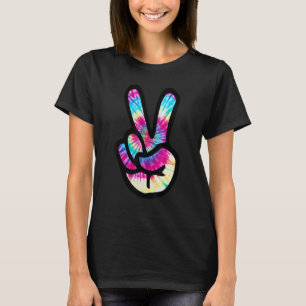 Tie Dye Peace Sign Hand  Hippies V s T-Shirt