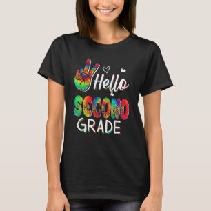Tie Dye Peace Sign Hello 2nd Grade First Day Of Sc T-Shirt
