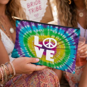 Tie-Dye Peace Sign LOVE Toiletry Bag Gift Favour