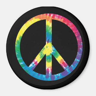 Tie dye peace sign magnet