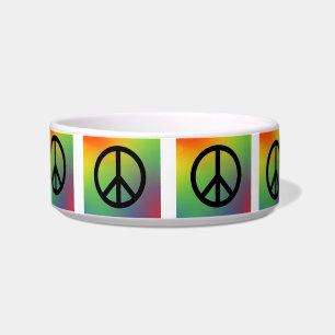 Tie Dye Peace Sign Pet Bowl