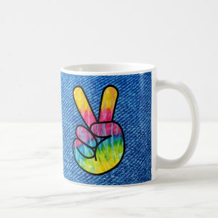 Tie-Dye Peace Symbol Coffee Mug