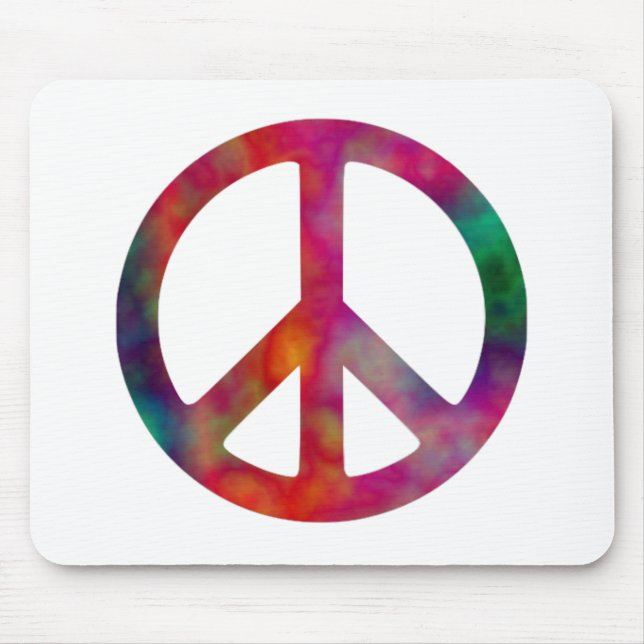 Tie Dye Peace Symbol Mouse Pad (Front)
