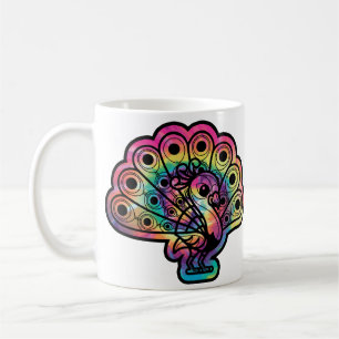 Tie Dye Peacock Coffee Mug