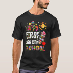 Tie Dye Pencil Happy First Day Of School Lunch Lad T-Shirt