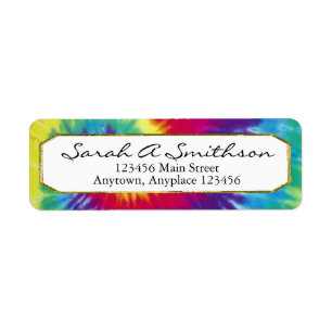 Tie Dye Personalise Return Address Label