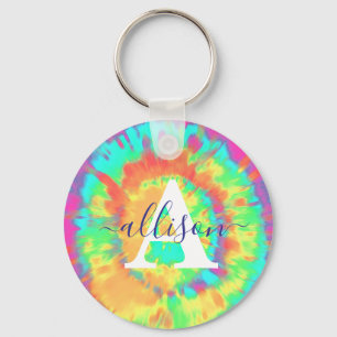 Tie dye personalised  key ring