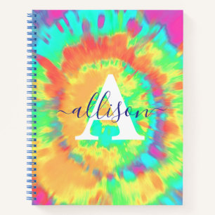 Tie dye personalised  notebook