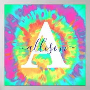 Tie dye personalised poster