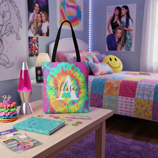 Tie dye personalised  tote bag (Creator Uploaded)