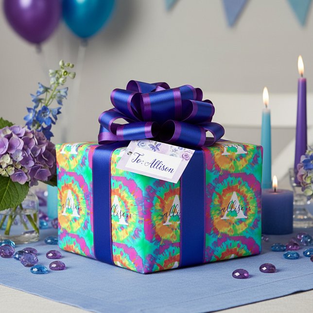 Tie dye personalised  wrapping paper (Creator Uploaded)