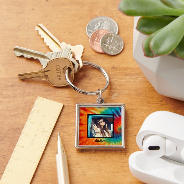 Tie Dye Photo Key Ring (Desk)