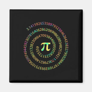 Tie Dye Pi Day 3.14 Spiral Pi Number Math Teacher Magnet