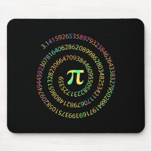Tie Dye Pi Day 3.14 Spiral Pi Number Math Teacher Mouse Pad