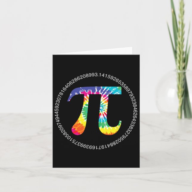 Tie Dye Pi Day T Shirt Physics Math Teacher Engine Card (Front)