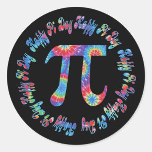 Tie Dye Pi Day Tees and Gifts Classic Round Sticker