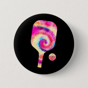 Tie Dye Pickle Ball Player Sports 6 Cm Round Badge