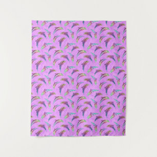 Tie Dye Pink Marine Animals Dolphins Marlins Tapestry