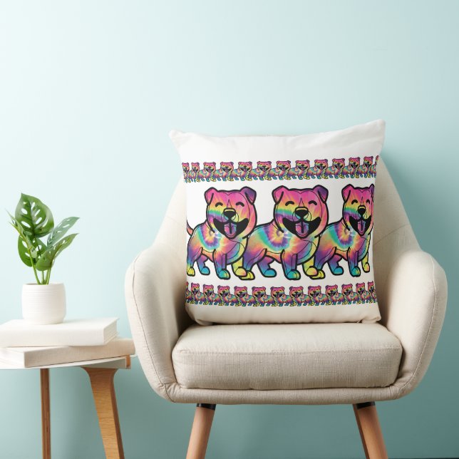 Tie Dye Pitbull Cushion (Chair)