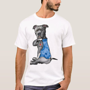 Tie Dye PitBull - I Love Mum Pitbull Tattoo Mother T-Shirt