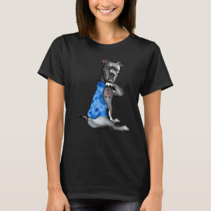 Tie Dye Pitbull I Love Mum Pitbull Tattoo Mother's T-Shirt