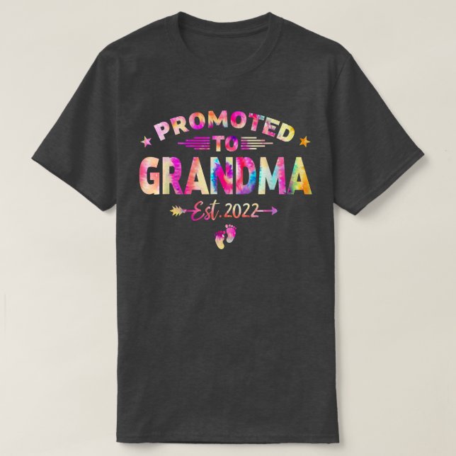 Tie Dye Promoted To Grandma Est 2022 Mothers Day N T-Shirt (Design Front)
