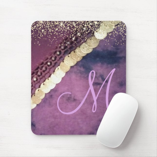  Tie Dye Purple Gold Coins Personalized Mouse Pad (With Mouse)