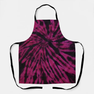 Tie-Dye Purple Pink Black Hippie Retro Pattern Apron