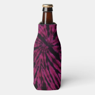 Tie-Dye Purple Pink Black Hippie Retro Pattern Bottle Cooler