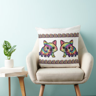 Tie Dye Racoon Cushion