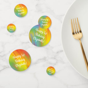 Tie Dye Rainbow Birthday Party Confetti