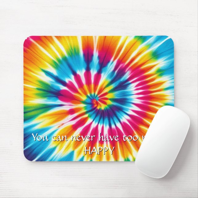 Tie Dye Rainbow Burst Mouse Pad (With Mouse)
