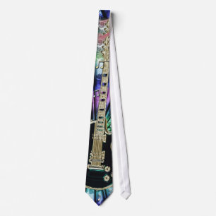 Tie-Dye Rainbow Electric Guitar Music Tie