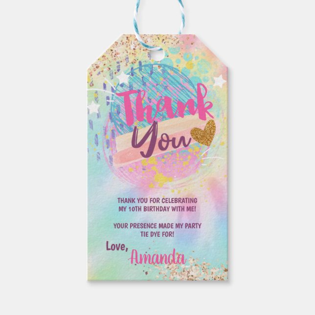 Tie Dye Rainbow  Gift Tags (Front)