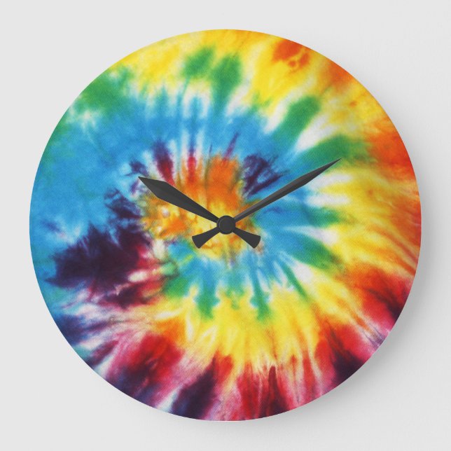 TIE DYE RAINBOW LARGE CLOCK (Front)