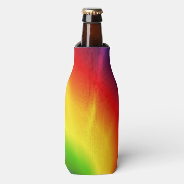 Tie Dye Rainbow Pattern Bottle Cooler (Bottle Front)