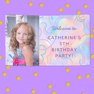 Tie Dye Rainbow Photo Banner