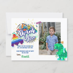 Tie Dye Rainbow Photo Thank you Card
