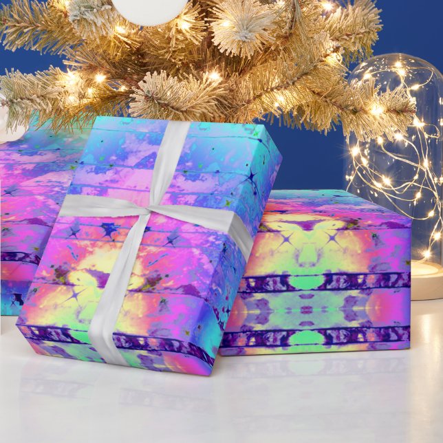 Tie Dye Rainbow Print Wrapping Paper (Holidays)