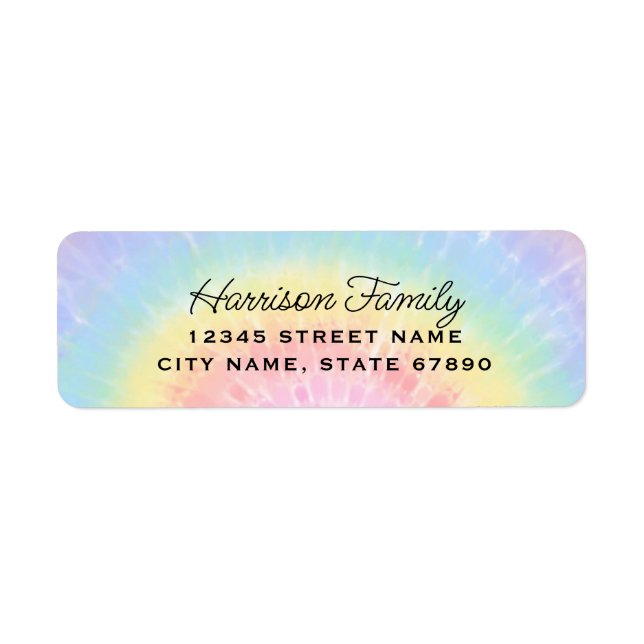 Tie Dye Rainbow Return Address Labels (Front)