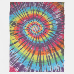 Tie Dye Rainbow Swirl Fleece Blanket