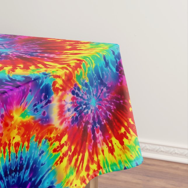 Tie Dye Rainbow Swirl Tablecloth  (In Situ)