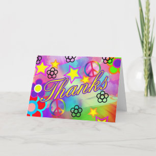 Tie dye rainbow thankyou card