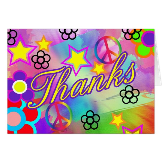 Tie dye rainbow thankyou card