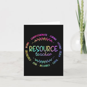 Tie Dye Resource Teacher Appreciation For Women Me Card