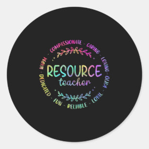 Tie Dye Resource Teacher Appreciation For Women Me Classic Round Sticker