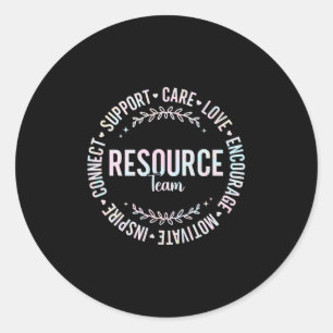 Tie Dye Resource Team Special Education Teacher Fo Classic Round Sticker