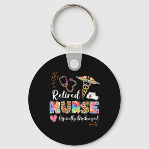 Tie Dye Retired Nurse Official Discharged Retireme Key Ring