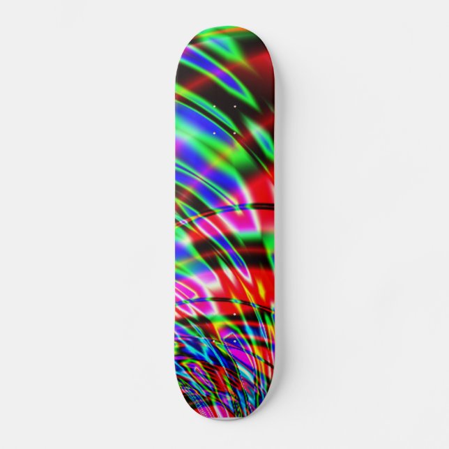 Tie Dye Retro Wave Fractal Skateboard (Front)